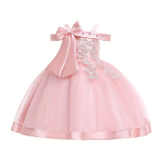 Girls' One Shoulder Formal Dress Beaded Flower Girl Wedding Dress