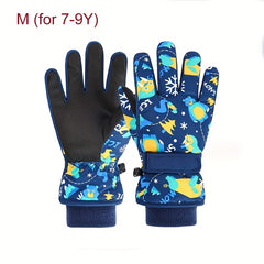 Children's Ski Gloves Windproof Waterproof Plus Velvet Thickening