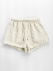 Cozy Fuzzy Drawstring Sleep Shorts for Women