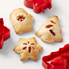 3PCS Hand Pie Molds Snowflake Mitt & Christmas Tree Shapes Baking Kit