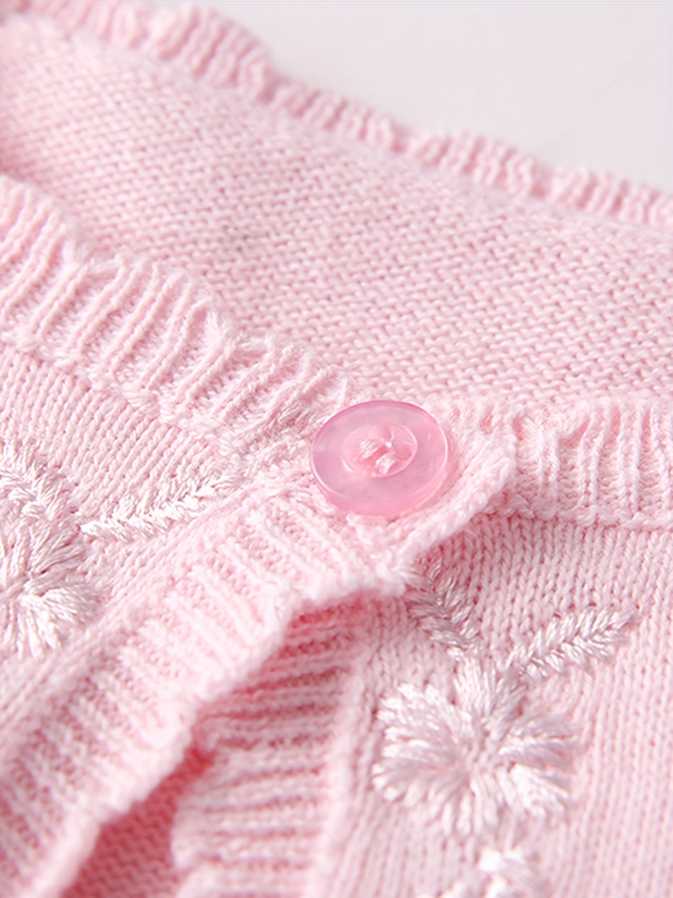 Baby Girls Floral Embroidery Knit Cardigan for Spring Autumn