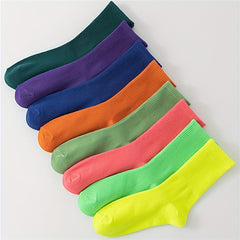 Women's Solid Mid Tube Socks (8 Pairs)