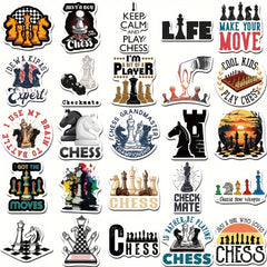 50pcs Cartoon Chessboard Stickers Creative Graffiti for Phone Cases & Suitcases