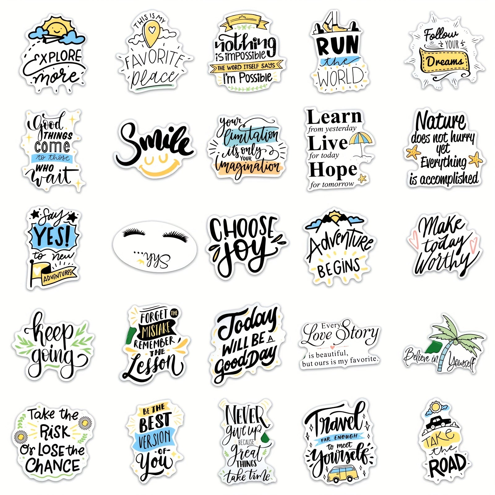 50pcs Inspirational Scrapbook Stickers Motivational Class Stickers