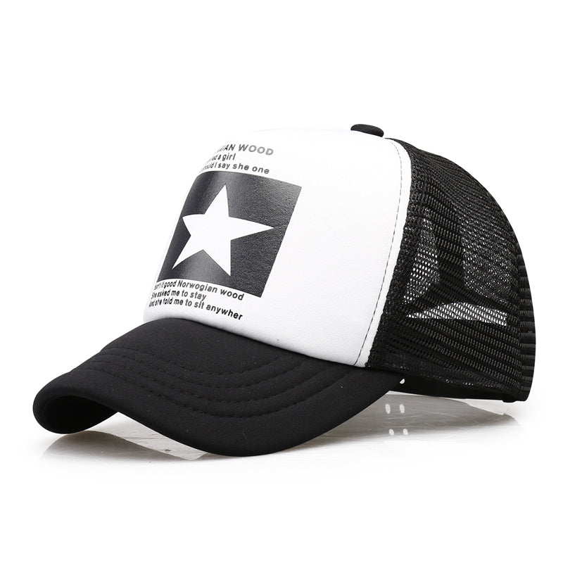 Five pointed Star Baseball Cap Sun Visor Mesh Cap