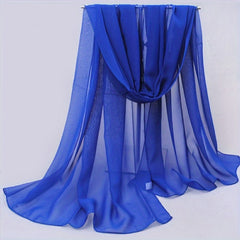Chiffon Scarf Solid Shawl Sunscreen Head Wrap Hijab Travel Beach Towel