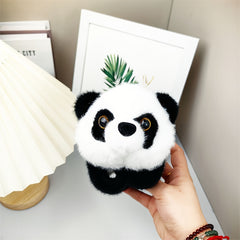 Panda Plush Toy Bracelet Soft & Stuffed Animal Wristband with Golden Accents