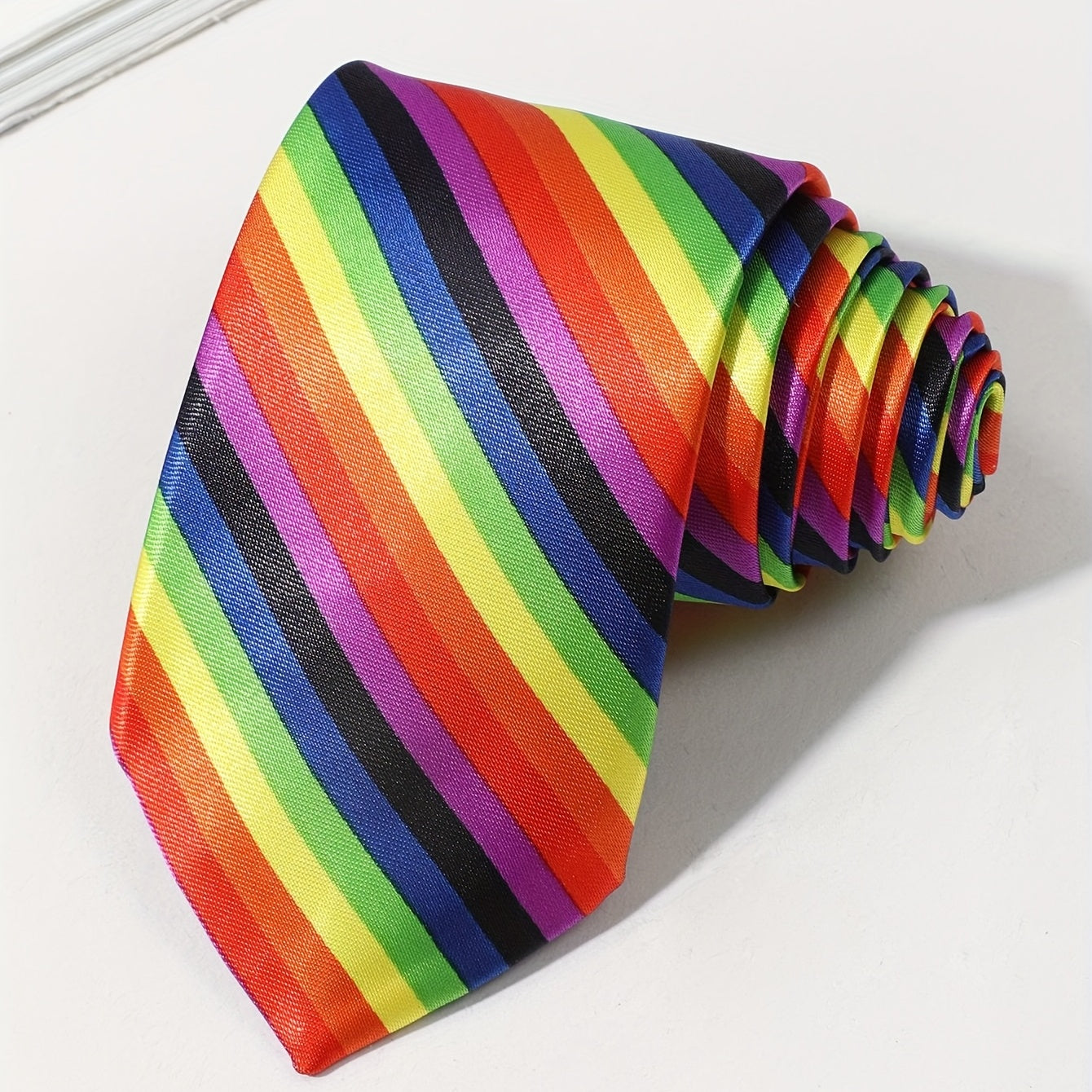 Rainbow Striped Tie for Men's Party