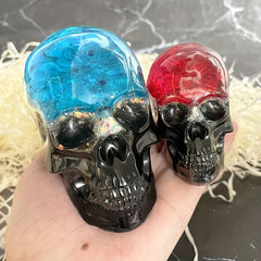 3pcs Skull Silicone Molds Clear 3D Candle Wax Casting Halloween Decor