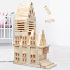 100pcs Wooden Shape Building Blocks Parent Child Interactive Game