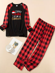 Christmas Lounge Set Plaid Raglan Tee & Pants Pajamas