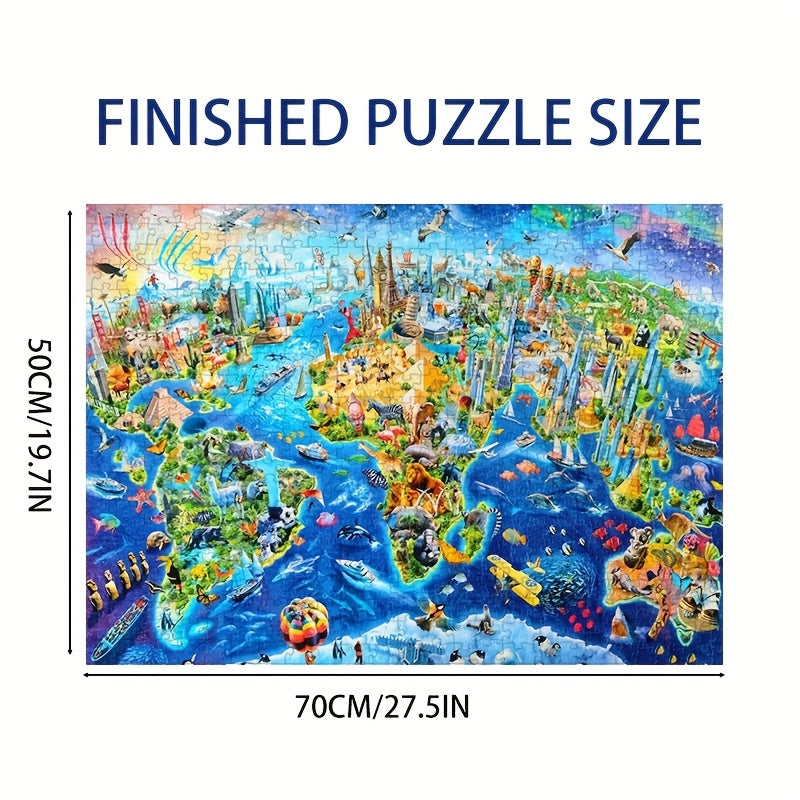 1000pcs Global Landmarks & Wildlife Jigsaw Puzzle - DIY