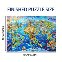 1000pcs Global Landmarks & Wildlife Jigsaw Puzzle - DIY