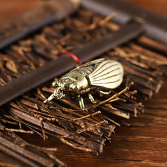 Brass Cicada Casting Statue Mini Animal Metal Figurine Keychain Ornament
