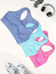 3pcs Solid Yoga Tank Top Sports Bra Sets for Women