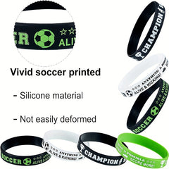 4pcs Football Wristband Silicone Bracelet Sports Party Gift