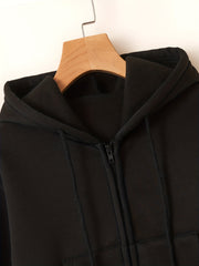 Women's Cropped Hoodie Sweatshirt With Pockets