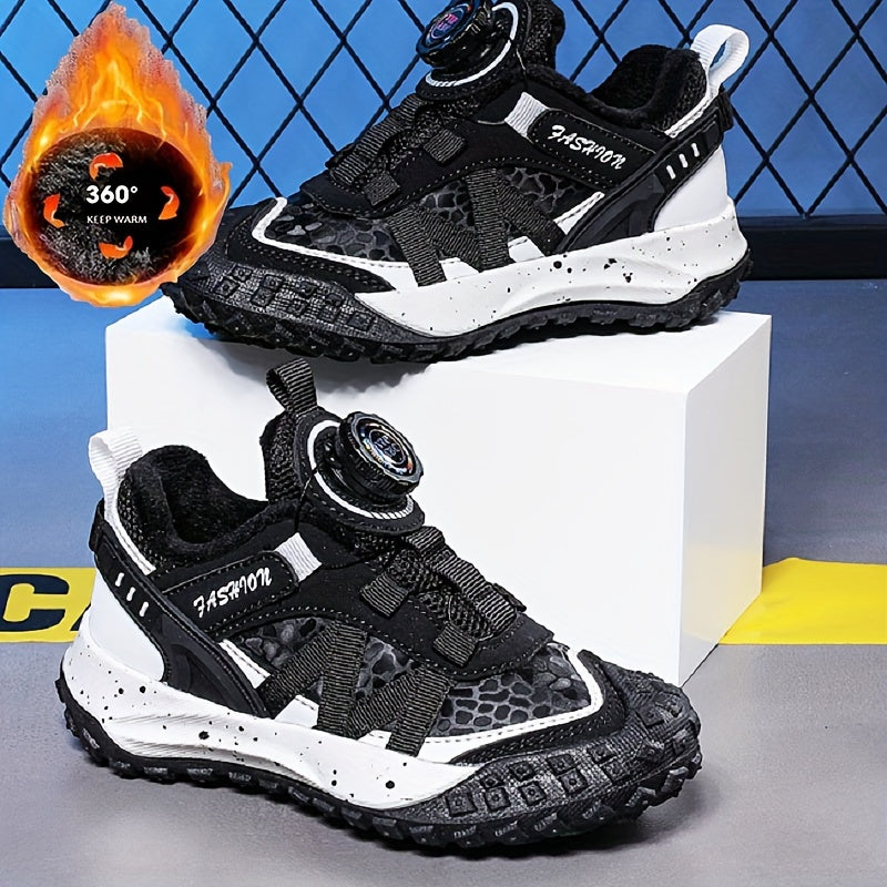 Kids Snow Shoes with Rotating Buckle Plush Lining
