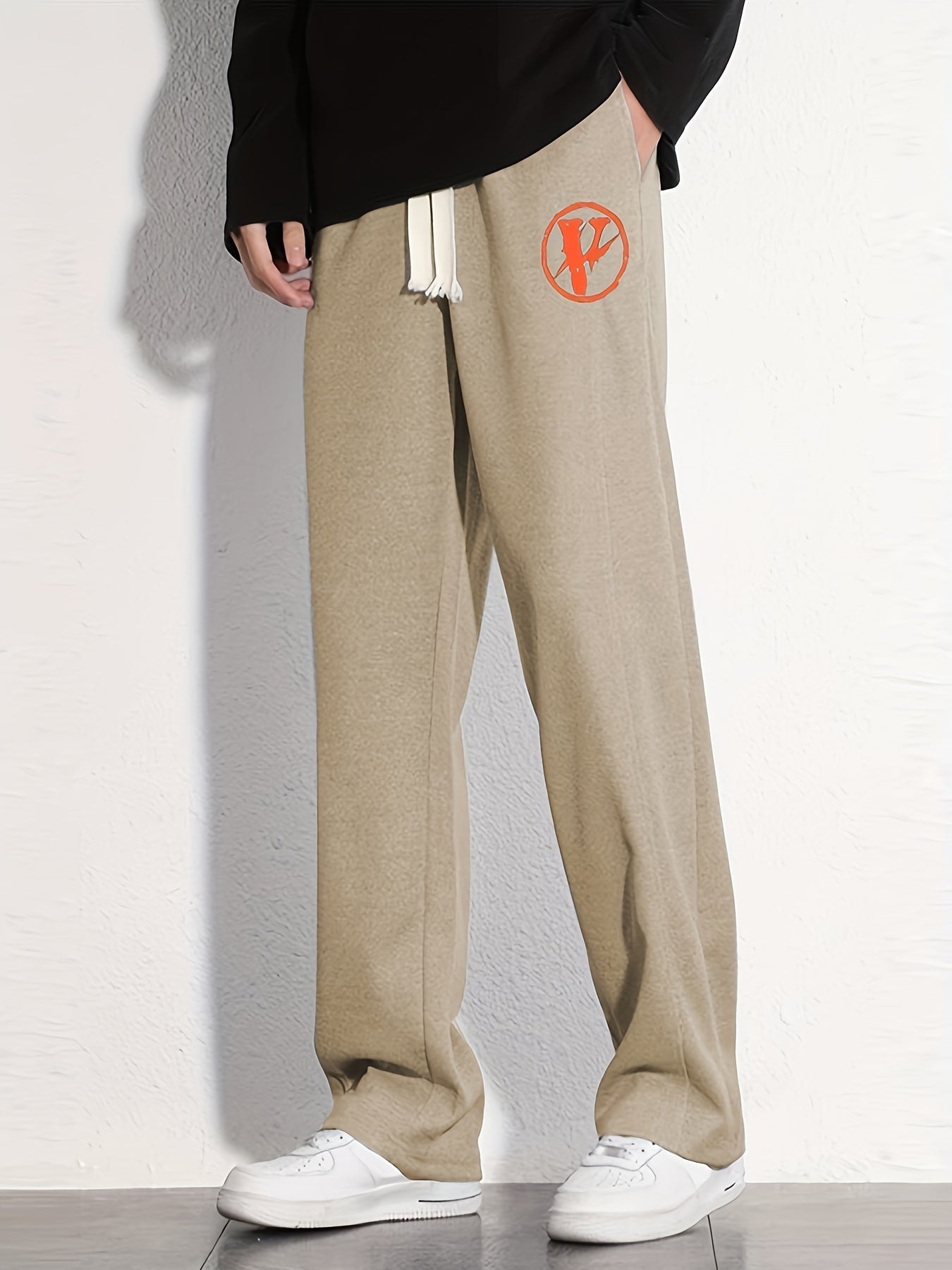 Men's Casual Solid Loose Fit Drawstring Pants