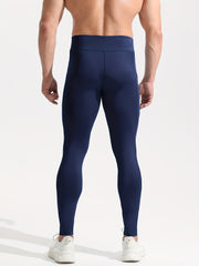 Men's Solid Pocket Leggings Active Quick Drying Sports Compression Pants