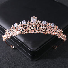 Golden Crystal Wedding Tiara Vintage Bridal Crown