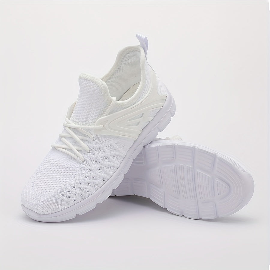 Solid Mesh Athletic Running Shoes Soft Sole Lightweight Sneakers