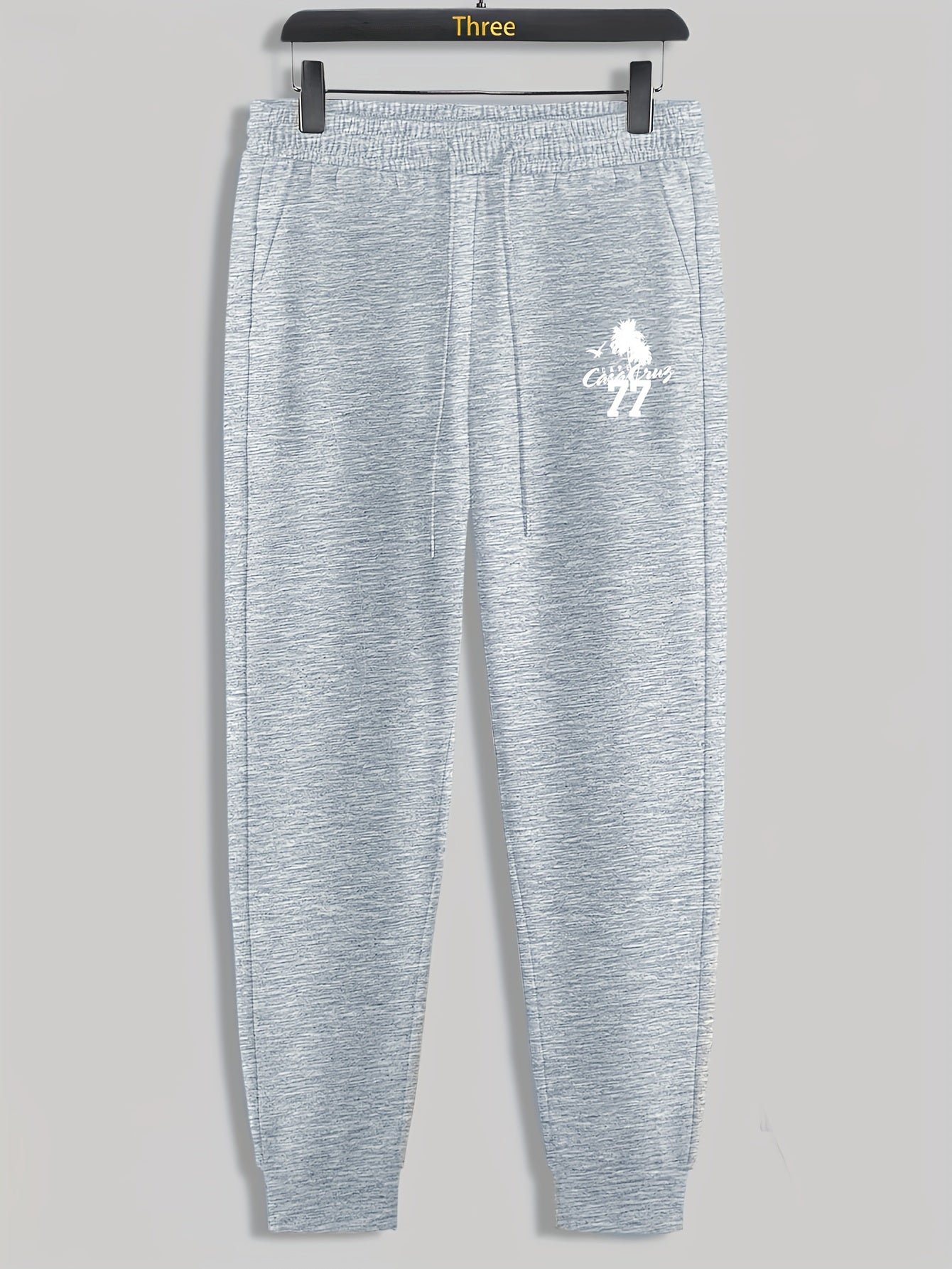 Eagle Number Print Men's Drawstring Sweatpants for Spring Autumn