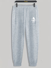 Eagle Number Print Men's Drawstring Sweatpants for Spring Autumn