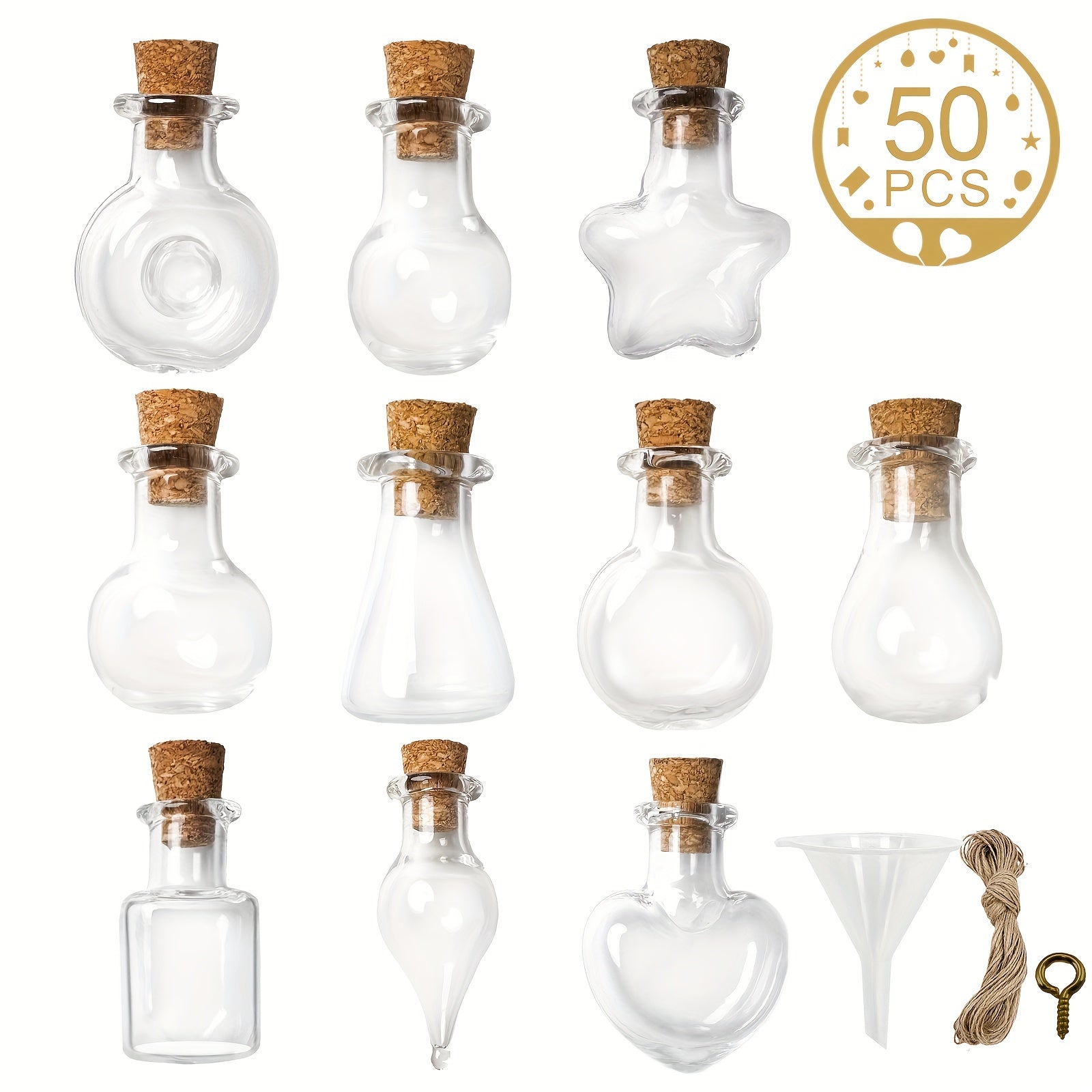 50pcs Mini Glass Bottle Wishing Drifting Bottles With Cork Stoppers