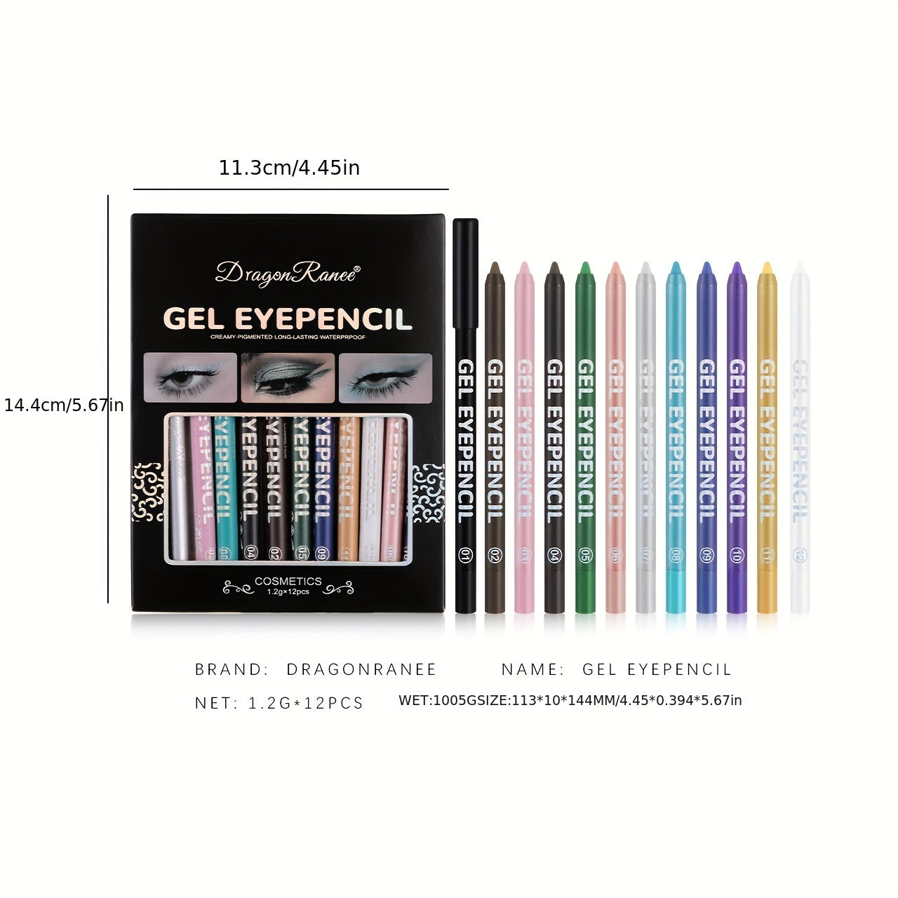 Colorful Eyeliner Pen Pearly Eyeshadow Pencil Gel Green Smudge Proof