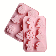 Cartoon Silicone Santa Claus Snowflake Cake Molds for Christmas Party Baking