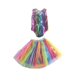 Colorful Skirt Lace Dress Swimsuit Set for 18" Girl Doll
