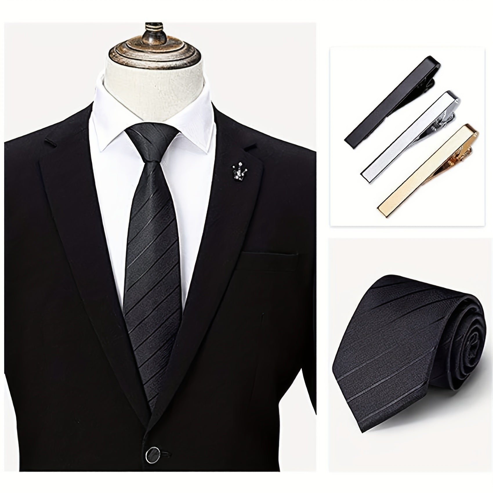 Classic Silver Tie Clip for Men