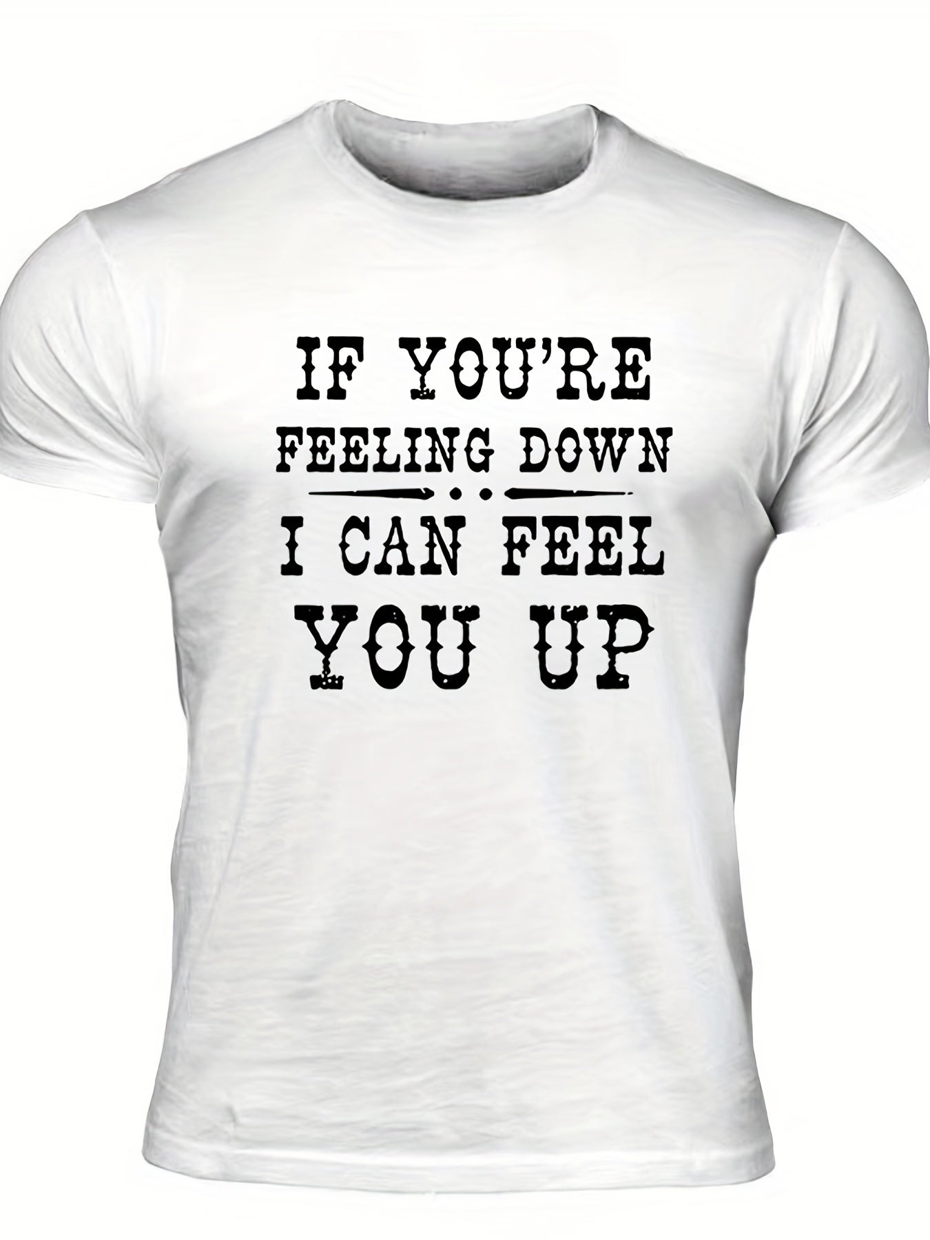 Slightly Stretch Men's Letter Print T-shirt