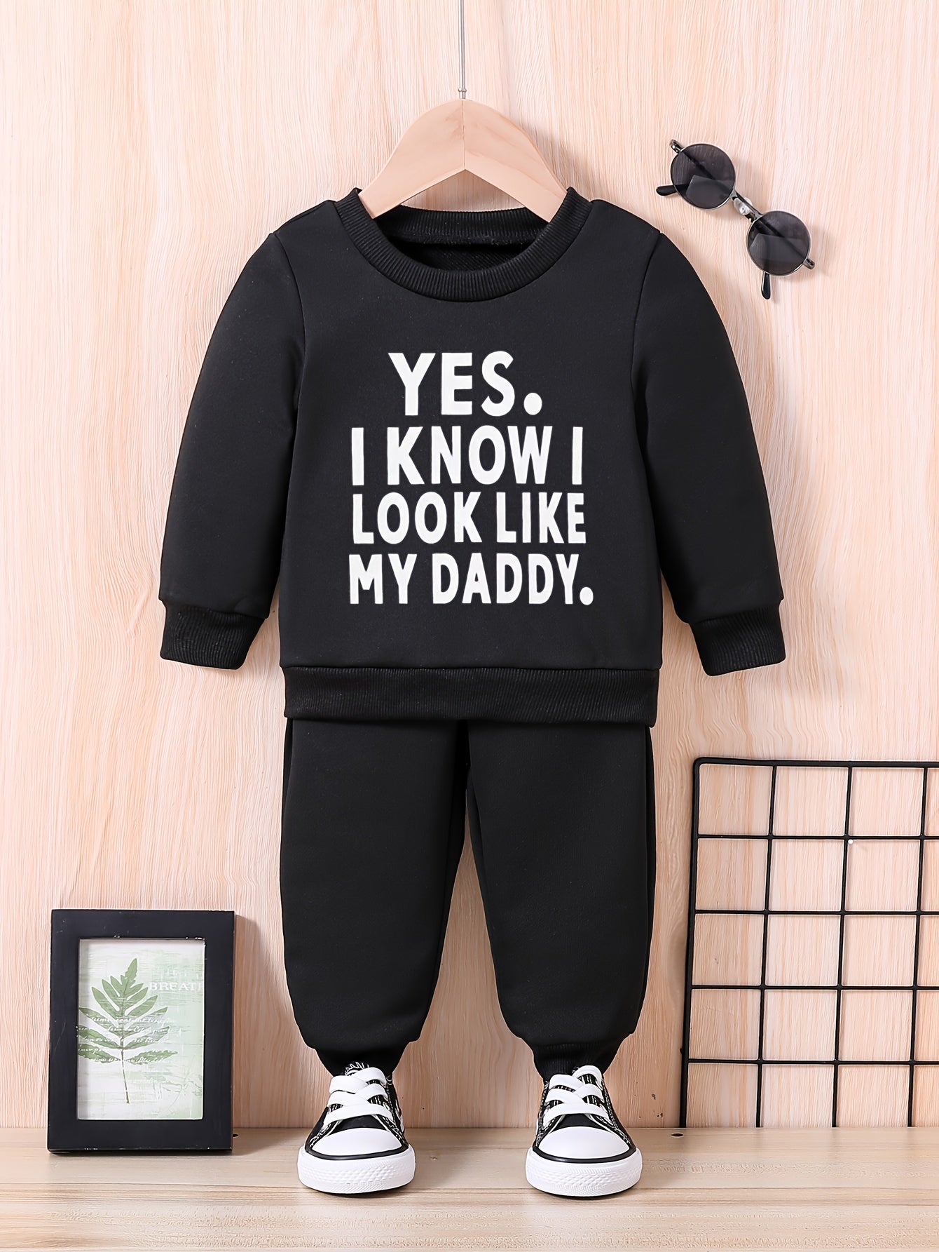 Baby Boy Fall Winter Outfits LIKE MY DADDY Sweatshirt Top Pants Set