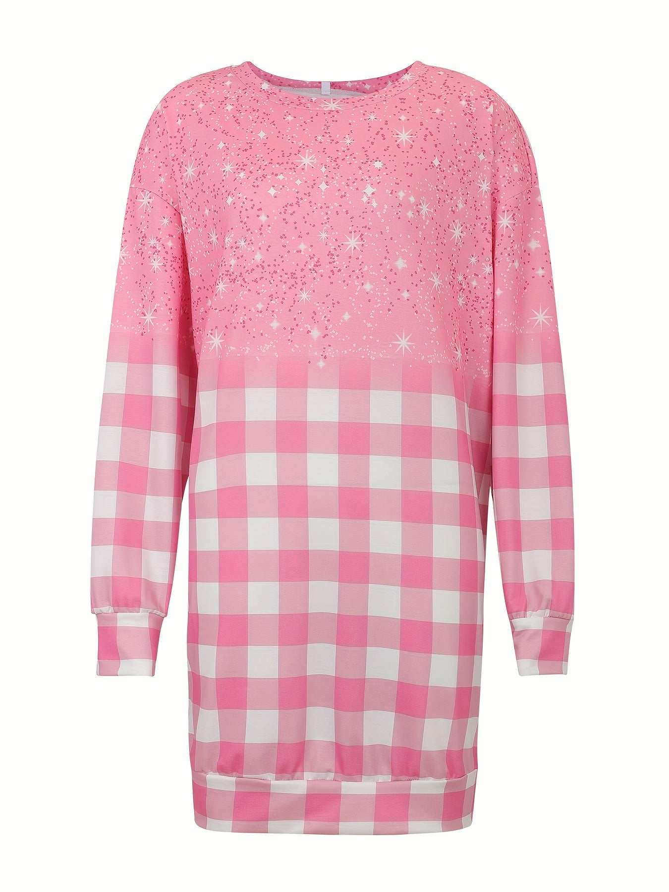 Casual Dress Women's Plus Allover Print Long Sleeve