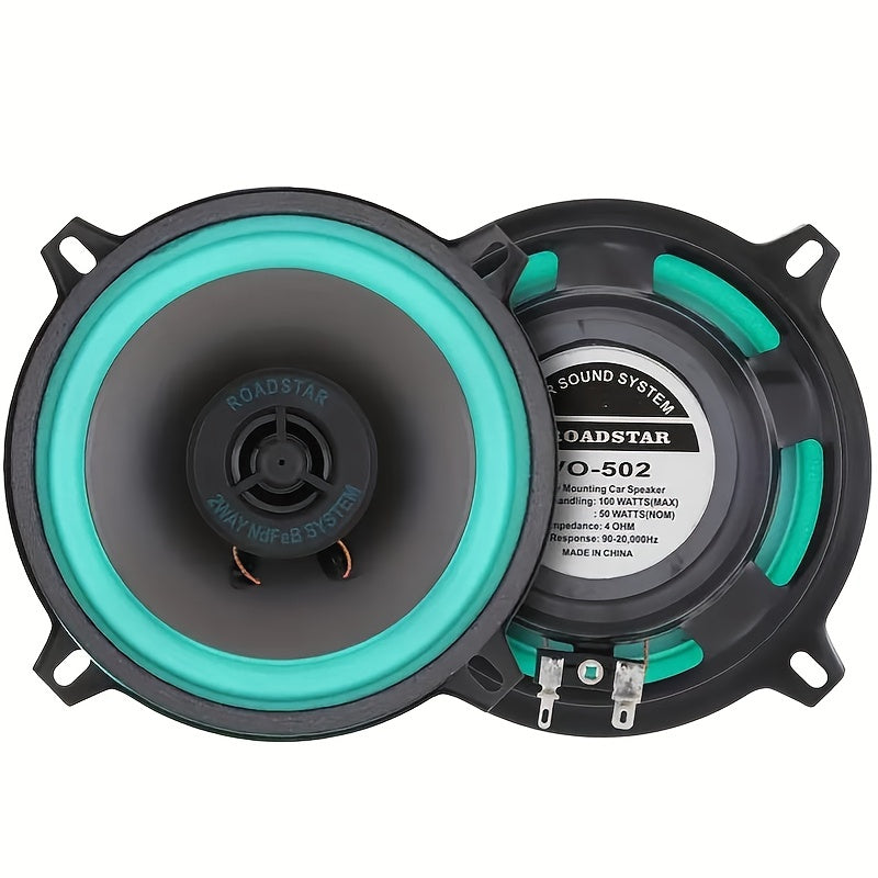 KUERL 12.7cm HIFI Coaxial Speaker 100W 2-Way Car Audio Music Stereo Green
