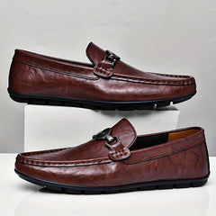 Men's Solid Loafers PU Driving Shoes Soft Sole