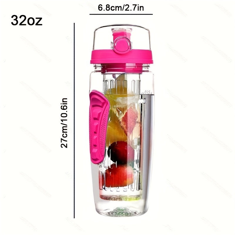 32oz Portable Plastic Water Bottle with Tea Drain for Outdoor Sports