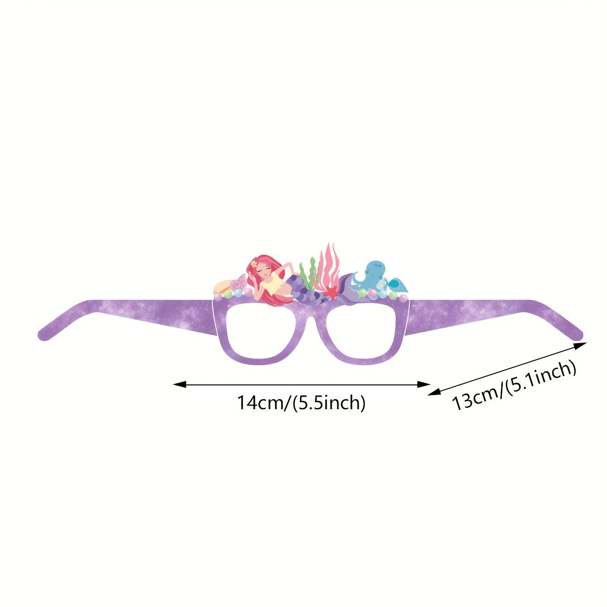 6 Pairs Birthday Party Paper Glasses Mermaid Castle Princess Unicorn Glasses