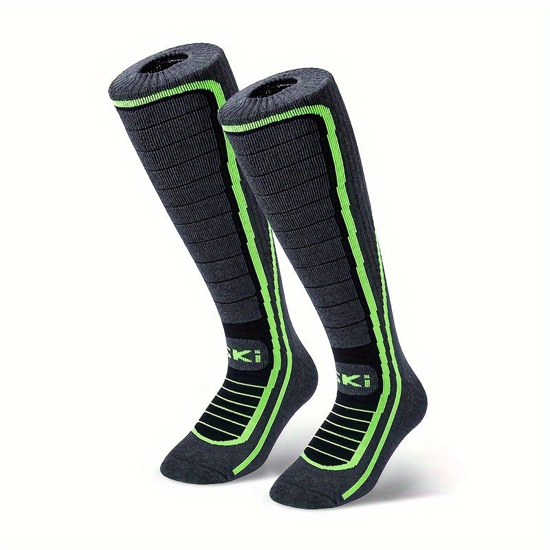 Men's Over-The-Knee High Sport Socks Warm Thermal Sweat-Absorbing Cotton Blend