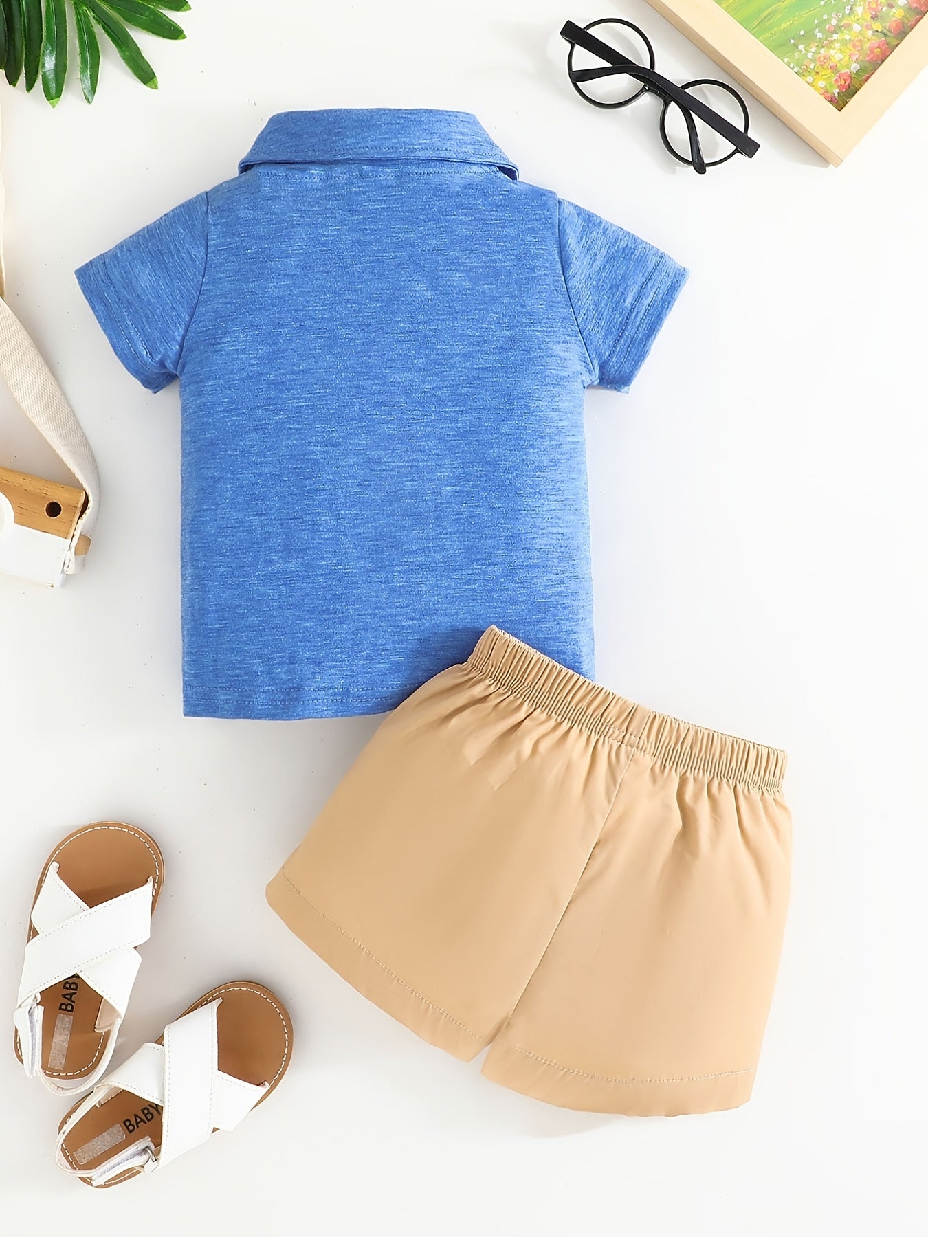 2pcs Baby Boys Polo Shirt & Shorts Set