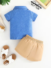 2pcs Baby Boys Polo Shirt & Shorts Set