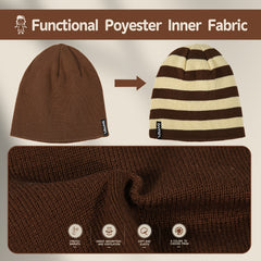 Zowya Reversible Kids Beanie Hat - Striped & Solid Colors