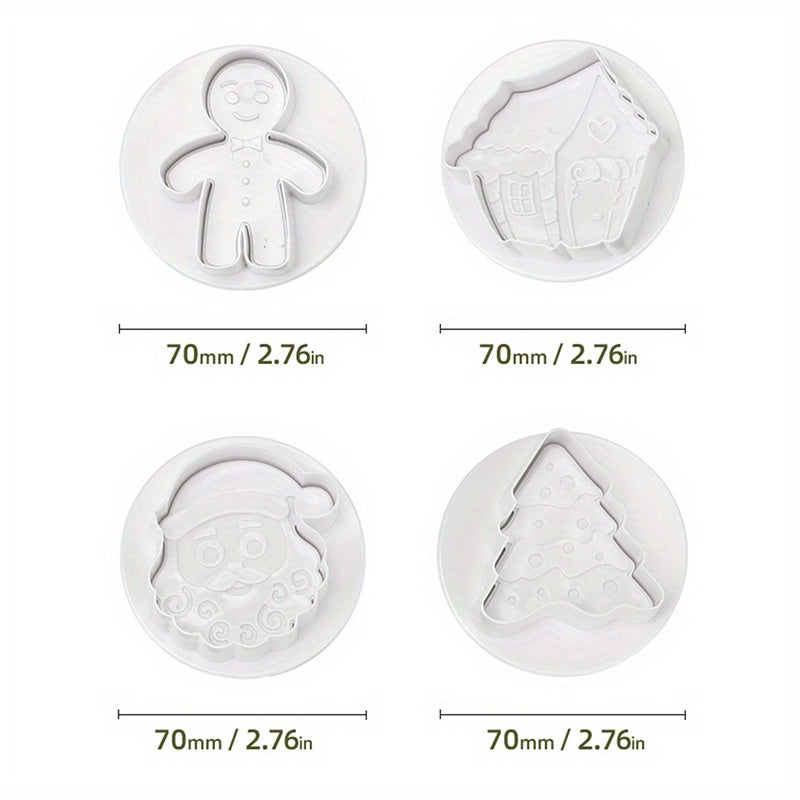 12pcs Christmas Biscuit Mold Set Plastic Mold for Delicious Holiday Treats