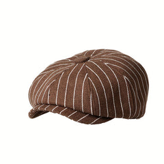 Girls Striped Beret Cap Vintage Classic Holiday Party Gift Accessories