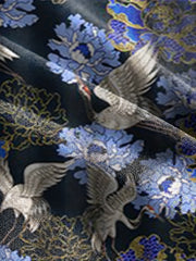 Crane And Flower Print Men's 2 Piece Outfits Casual Short Sleeve T-shirt And Sho