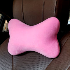 Cartoon Car Head & Waist Support Pillow Set Plush Winter Interior Decor