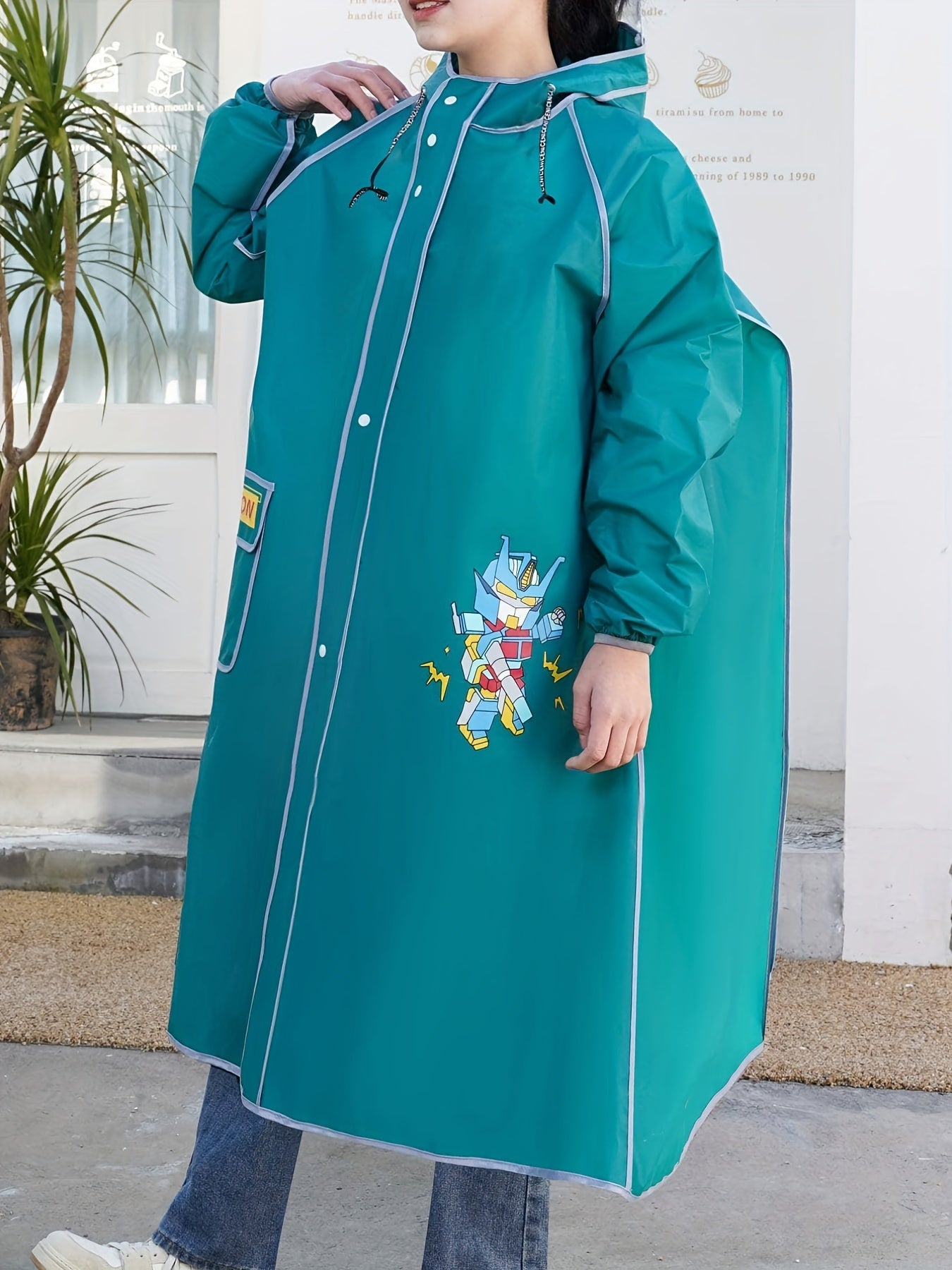 Kid's Cartoon Hooded Raincoat Waterproof Rain Poncho