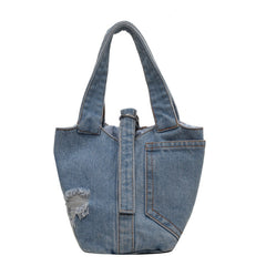 Vintage Denim Bucket Bag Coin Purse for Women